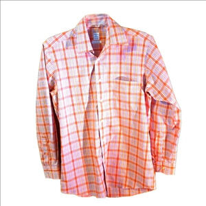 Sero by Forsyth "No Iron - Tailored Fit" Plaid Long Sleeve Shirt Men Size M